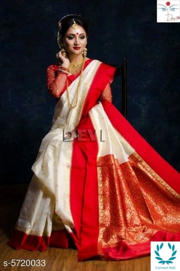 Kanjeevaram Designer Silk Saree - Red, Saree And Blouse Fabric :Kanjeevaram, Pack of:1